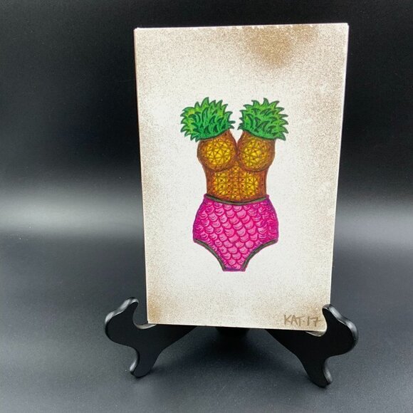 Signed and Dated Original Pineapple Bathing Suit Drawing Small - Picture 1 of 4